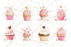 Cute Valentine Dessert Clipart PNG Cupcakes Cookie Chocolate Product Image 3