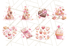 Cute Valentine Dessert Clipart PNG Cupcakes Cookie Chocolate Product Image 8