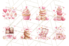 Cute Valentine Dessert Clipart PNG Cupcakes Cookie Chocolate Product Image 5