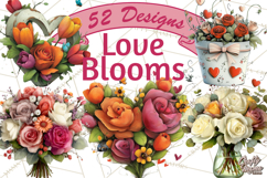 Romantic Valentine Florals PNG Clip Art, Roses, Peonies Png Product Image 1