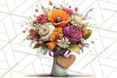 Romantic Valentine Florals PNG Clip Art, Roses, Peonies Png Product Image 3