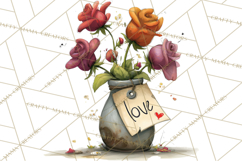 Romantic Valentine Florals PNG Clip Art, Roses, Peonies Png Product Image 4