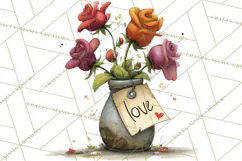 Romantic Valentine Florals PNG Clip Art, Roses, Peonies Png Product Image 4