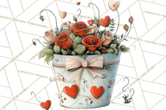 Romantic Valentine Florals PNG Clip Art, Roses, Peonies Png Product Image 3