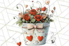Romantic Valentine Florals PNG Clip Art, Roses, Peonies Png Product Image 3