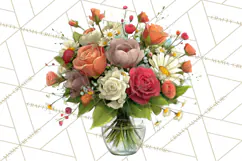 Romantic Valentine Florals PNG Clip Art, Roses, Peonies Png Product Image 5