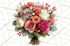 Romantic Valentine Florals PNG Clip Art, Roses, Peonies Png Product Image 2