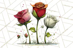 Romantic Valentine Florals PNG Clip Art, Roses, Peonies Png Product Image 4