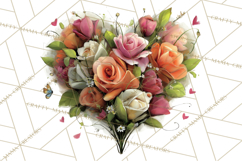 Romantic Valentine Florals PNG Clip Art, Roses, Peonies Png Product Image 5