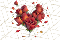 Romantic Valentine Florals PNG Clip Art, Roses, Peonies Png Product Image 3