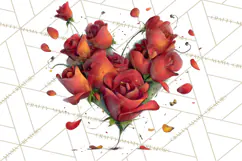 Romantic Valentine Florals PNG Clip Art, Roses, Peonies Png Product Image 3