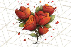 Romantic Valentine Florals PNG Clip Art, Roses, Peonies Png Product Image 5