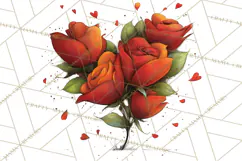 Romantic Valentine Florals PNG Clip Art, Roses, Peonies Png Product Image 5