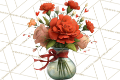 Romantic Valentine Florals PNG Clip Art, Roses, Peonies Png Product Image 5