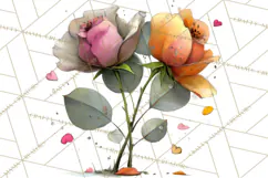 Romantic Valentine Florals PNG Clip Art, Roses, Peonies Png Product Image 4