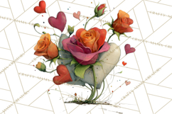 Romantic Valentine Florals PNG Clip Art, Roses, Peonies Png Product Image 5