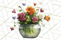 Romantic Valentine Florals PNG Clip Art, Roses, Peonies Png Product Image 2