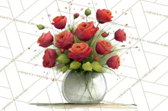 Romantic Valentine Florals PNG Clip Art, Roses, Peonies Png Product Image 3