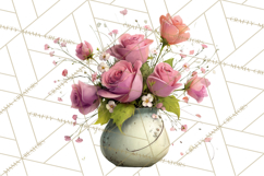 Romantic Valentine Florals PNG Clip Art, Roses, Peonies Png Product Image 5