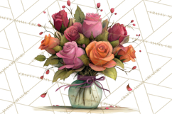 Romantic Valentine Florals PNG Clip Art, Roses, Peonies Png Product Image 2