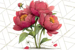 Romantic Valentine Florals PNG Clip Art, Roses, Peonies Png Product Image 4
