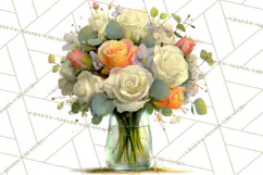 Romantic Valentine Florals PNG Clip Art, Roses, Peonies Png Product Image 2