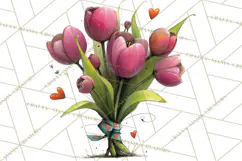 Romantic Valentine Florals PNG Clip Art, Roses, Peonies Png Product Image 4