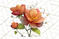 Romantic Valentine Florals PNG Clip Art, Roses, Peonies Png Product Image 5