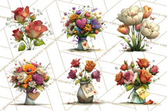 Romantic Valentine Florals PNG Clip Art, Roses, Peonies Png Product Image 3