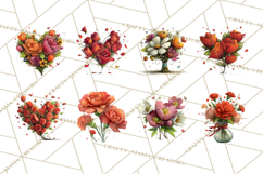 Romantic Valentine Florals PNG Clip Art, Roses, Peonies Png Product Image 5