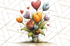 Romantic Valentine Florals PNG Clip Art, Roses, Peonies Png Product Image 2