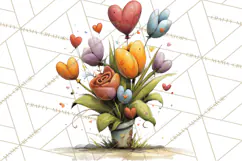 Romantic Valentine Florals PNG Clip Art, Roses, Peonies Png Product Image 2