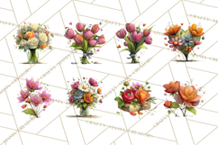 Romantic Valentine Florals PNG Clip Art, Roses, Peonies Png Product Image 8