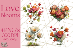 Romantic Valentine Florals PNG Clip Art, Roses, Peonies Png Product Image 1