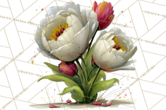 Romantic Valentine Florals PNG Clip Art, Roses, Peonies Png Product Image 3