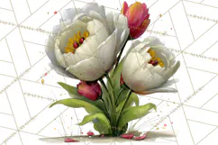 Romantic Valentine Florals PNG Clip Art, Roses, Peonies Png Product Image 3