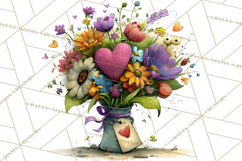 Romantic Valentine Florals PNG Clip Art, Roses, Peonies Png Product Image 5