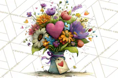 Romantic Valentine Florals PNG Clip Art, Roses, Peonies Png Product Image 5