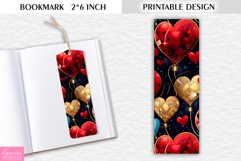 Gold Stained Glass Valentines Day |Bookmark Printable Design Product Image 1