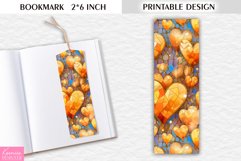 Gold Stained Glass Hearts|Bookmark Printable Design Product Image 1