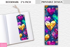 Stained Glass Valentines Day |Bookmark Printable Design Product Image 1