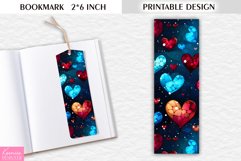 Dark Stained Glass Valentines Day |Bookmark Printable Design Product Image 1