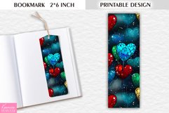 Stained Glass Valentines Day Bookmark Printable Design Product Image 1
