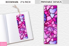 3d Stained Glass Valentines Day Bookmark Printable Design Product Image 1