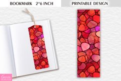 Red Stained Glass Valentines Day |Bookmark Printable Design Product Image 1