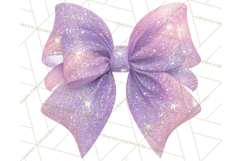 Valentine Bow PNG, Glitter Striped Heart Ribbon Clipart Product Image 4