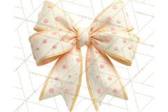 Valentine Bow PNG, Glitter Striped Heart Ribbon Clipart Product Image 5