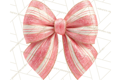 Valentine Bow PNG, Glitter Striped Heart Ribbon Clipart Product Image 4