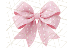 Valentine Bow PNG, Glitter Striped Heart Ribbon Clipart Product Image 4