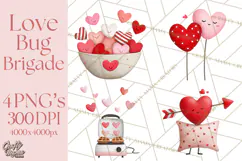 Love Bug Valentine's Day PNG Clipart Mini World Kawaii Heart Product Image 1